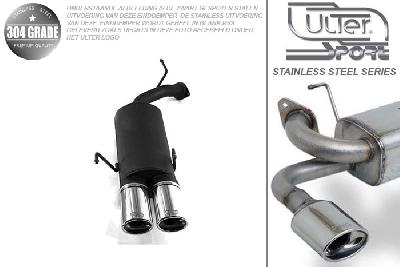 Ulter Sport, Einddemper, Geheel RVS, Dubbel Ovaal 95x65mm, Opel, VECTRA-B, 1.6 16V 74kW, 1.8 16V 85kW, 2.0 16V 100kW, 09/95-09/99, Hatchback.   Sedan, Pasklaar, Past op originele middendemper/katalysator