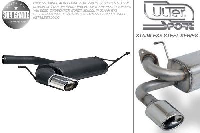 Ulter Sport, Einddemper, Geheel RVS, Enkel Ovaal 120x80mm, Seat, LEON FR, 2.0 TFSI 147kW, 05-, Pasklaar, Past op originele middendemper/katalysator