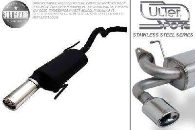 Ulter Sport, Einddemper, Geheel RVS, Enkel Ovaal 95x65mm, Seat, IBIZA, 1.9D 47kW, 06/96-99  TRANSVERSE HOOKS, Pasklaar, Past op originele middendemper/katalysator