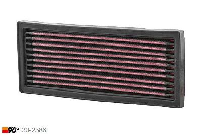 33-2586 K&N Luchtfilter Lengte 232 mm, Breedte 91 mm, Fiat Cinquecento 1.1 Sporting, 55PK, 1994-1998