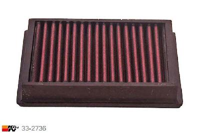 33-2736 K&N Luchtfilter Lengte 198 mm, Breedte 151 mm, Ford Fiesta 1.4, 73PK, 1994-1996