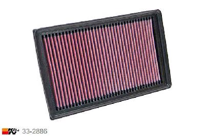 33-2886 K&N Luchtfilter Lengte 276 mm, Breedte 171 mm, Ford Focus 2.0 TDCI, 136PK, 2004-7/2007