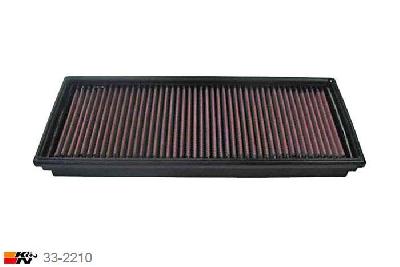 33-2210 K&N Luchtfilter Lengte 332 mm, Breedte 141 mm, Ford Mondeo 1.8 1.8 16V Duratec/SCI, 110/125/130PK, 2000-2006