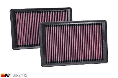 33-2445 K&N Luchtfilter, Jaguar XKR 5.0 = set van 2 stuks, 2010-2015