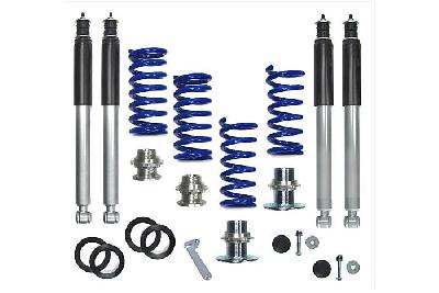 GF150262, Triple-S Schroefset, Mercedes SLK 200/ 200 Kompressor/ 230 Kompressor/ 320 R170 04/1996 - 04/2004, 905KG max vooraslast, Niet voor modellen met niveauregeling, De O.E. rubberen veerschotels zijn in verschillende diktes leverbaar, wat de verlaging met 15 mm kan beinvloeden