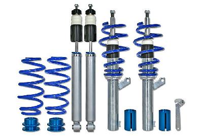 GF150225, Triple-S Schroefset, VW Golf VI Variant 1.2 TSI/ 1.4/ 1.4 TSI/ 1.6/ 2.0/ 2.0 TSI (DSG)/ 1.6 TDI/ 1.9 TDI veerpootdiameter 50/55 mm (Excl.4 Motion) 1KP 07/2009-07/2013, 1105KG max vooraslast, Bij deze set zijn verkorte koppelstangen noodzakelijk, deze zijn los verkrijgbaar.