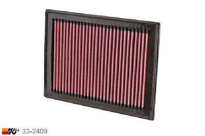33-2409 K&N Luchtfilter Lengte 224 mm, Breedte 168 mm, Nissan Pulsar 1.2, 2014-2015