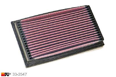 33-2547 K&N Luchtfilter Lengte 233 mm, Breedte 130 mm, Opel Corsa A 1.6 GTE/GSi/16V, 98/100PK, 1988-1993