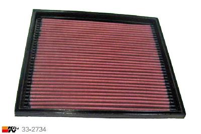 33-2734 K&N Luchtfilter Lengte 260 mm, Breedte 244 mm, Opel Omega B 3.2 V6, 218PK, 2001-2003