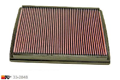 33-2848 K&N Luchtfilter Lengte 322 mm, Breedte 248 mm, Opel Vectra C 3.0 CDTI Turbo Diesel, 177PK, 2003-2008