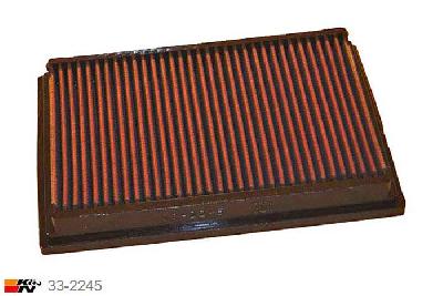 33-2245 K&N Luchtfilter Lengte 238 mm, Breedte 165 mm, Peugeot 307 1.4 8V 8V, 75PK, 2000-2007