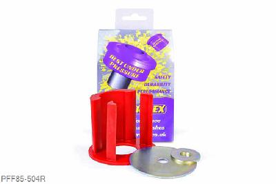 PFF85-504R, Audi S/RS S3 MK2 8P (2006-), Lower Engine Mount Insert (Large) Diesel Suitable for diesel models, using a softer material which helps reduce movement from the bush but transmits less noise and vibration over fitting the standard PFF85-504 insert.       - OE Numbers 1K0199867 or 1K0199868                                                                                                 PFF85-504R fits vehicles upto the middle of 2008, please check the picture of the 2 bushes in order to identify the insert you require. For vehicles from mid 2008 on use PFF85-704R., 1 stuk(s) benodigd  per auto, 1 stuk(s) in verpakking, prijs per set van 1 stuk(s)