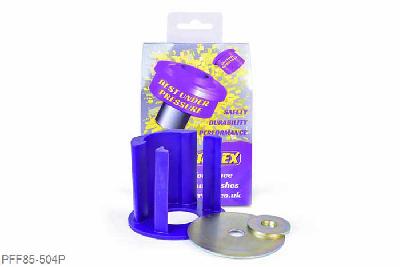 PFF85-504P, Audi S/RS S3 MK2 8P (2006-), Lower Engine Mount Insert (Large) Track Use Suitable for higher powered cars and track cars, using a stiffer material which helps further reduce engine movement over fitting the standard PFF85-504 insert, being a stiffer material additional noise and vibration may be felt.    - OE Numbers 1K0199867 or 1K0199868  PFF85-504P fits vehicles upto the middle of 2008, please check the picture of the 2 bushes in order to identify the insert you require. For vehicles from mid 2008 on use PFF85-704P., 1 stuk(s) benodigd  per auto, 1 stuk(s) in verpakking, prijs per set van 1 stuk(s)