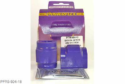 PFR5-504-18, BMW E46 3 Series, Rear Roll Bar Mounting Bush 18mm Please check anti roll bar diameter before ordering - Some part numbers may be described as for the rear but are also for the front anti roll bar on some models. It will not fit E24 6 series models built before 05/1982. 18mm, 2 stuk(s) benodigd  per auto, 2 stuk(s) in verpakking, prijs per set van 2 stuk(s)