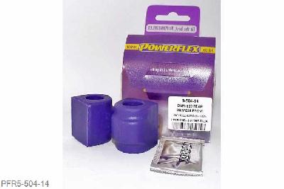 PFR5-504-14, BMW E28 5 Series (1982 - 1988), E24 6 Series (1982 - 1989), Front Anti Roll Bar Mounting Bush 14mm Please check anti roll bar diameter before ordering - Some part numbers may be described as for the rear but are also for the front anti roll bar on some models. It will not fit E24 6 series models built before 05/1982. 14mm, 2 stuk(s) benodigd  per auto, 2 stuk(s) in verpakking, prijs per set van 2 stuk(s)