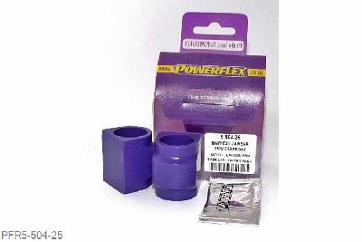 PFR5-504-25, BMW E28 5 Series (1982 - 1988), E24 6 Series (1982 - 1989), Front Anti Roll Bar Mounting Bush 25mm Please check anti roll bar diameter before ordering - Some part numbers may be described as for the rear but are also for the front anti roll bar on some models. It will not fit E24 6 series models built before 05/1982. 25mm, 2 stuk(s) benodigd  per auto, 2 stuk(s) in verpakking, prijs per set van 2 stuk(s)