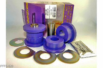 PFF5-620, BMW E32 7 Series (1988-1994), Front Inner TCA Bush This bush replaces bush part number 31121124622 which fits models with alloy arms 31121139987 & 31121139988. For models with steel arms 31121139991 & 31121139992 use PFF5-602., 2 stuk(s) benodigd  per auto, 2 stuk(s) in verpakking, prijs per set van 2 stuk(s)