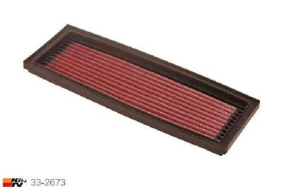 33-2673 K&N Luchtfilter Lengte 292 mm, Breedte 100 mm, Renault Clio 1.4 8V, 75/1990PK, 1998-2000