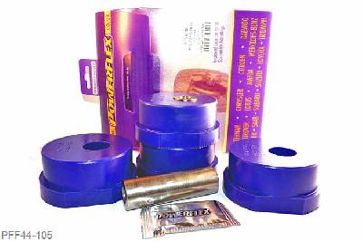 PFF44-105, Mitsubishi Lancer Evolution 7-8-9 (inc 260), Front Upper Engine Mount These mounts are for fast road/competition. These are harder and may cause a slight increase in engine vibration and noise. For road use, use PFF44-105R., 2 stuk(s) benodigd  per auto, 2 stuk(s) in verpakking, prijs per set van 2 stuk(s)