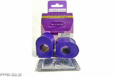 PFF60-202-20, Renault Clio including 16v and Williams, Front Anti Roll Bar Chassis Mount Bush 20mm Fits Clio And 16V Models - Check anti roll bar diameter before ordering 20mm, 2 stuk(s) benodigd  per auto, 2 stuk(s) in verpakking, prijs per set van 2 stuk(s)
