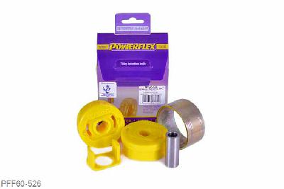 PFF60-526, Renault Clio III Sport 197/200 (2005 - 2012), Rear Lower Engine Mounting Bush This part replaces the larger bush in extruded bracket OE numbers: 8200500928 and 8200777542 to suit 1.4, 1.6 and 2.0L petrol engines and also 1.5L diesel engines. For vehicles with a cast bracket use PFF60-524 or a rubberized bracket use either PFF60-820 or PFF60-920. PFF60-526 is designed to allow a controlled amount of engine movement through voids in the material. The kit includes polyurethane inserts that can be fitted to further reduce engine movement, perfect for track days or vehicles running increased power., 1 stuk(s) benodigd  per auto, 1 stuk(s) in verpakking, prijs per set van 1 stuk(s)