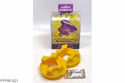 PFF66-521, Saab 9-3 (2002-on), Rear Lower Engine Mount Insert Fits the rear lower engine mount where the original bush has a rectangular central sleeve fitted before 2005, for mounts with a round sleeve use PFF80-1221. This fits into bracket 12785099. Fits into the voiding of the original bush to reduce engine movement under acceleration. Slight increase in vibration may be felt use PFF66-521R for minimal vibration increase and for diesel engines., 1 stuk(s) benodigd  per auto, 1 stuk(s) in verpakking, prijs per set van 1 stuk(s)