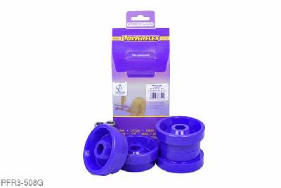 PFR3-508G, Seat Leon & Cupra MK1 TYP 1M 4WD (1999-2005), Rear Trailing Arm Front Bush Toe Adjust This part replaces OE number: 1J0505171B and has been engineered to provide an additional 0.5 degrees positive toe adjustment, useful to correct excessive toe-in on heavily lowered cars. For a standard replacement part with no offset geometry, please use PFR3-508., 2 stuk(s) benodigd  per auto, 2 stuk(s) in verpakking, prijs per set van 2 stuk(s)
