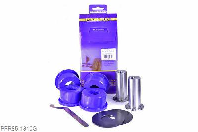 PFR85-1310G, VW T5 Transporter (2003 -), Rear Arm Outer Bush, Adjustable Allows adjustment of rear camber and toe, use with PFR85-1311G. Camber adjustment of +/- 1.0 degree when using both PFR85-1310G and PFR85-1311G bushes.  For a non adjustable bush use PFR85-1310., 2 stuk(s) benodigd  per auto, 2 stuk(s) in verpakking, prijs per set van 2 stuk(s)