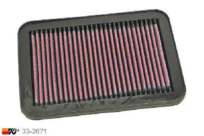 33-2671 K&N Luchtfilter Lengte 225 mm, Breedte 165 mm, Toyota Corolla 1.4, 75/88PK, 1992-3/1997