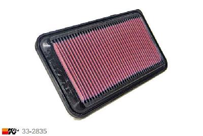33-2835 K&N Luchtfilter Lengte 316 mm, Breedte 160 mm, Toyota Corolla 1.9 Diesel, 69PK, 2000-2002