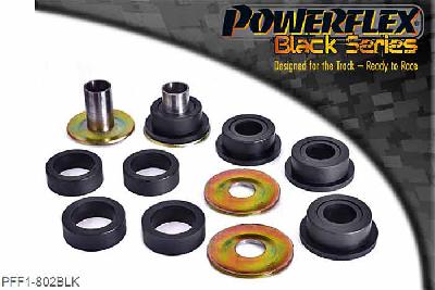 PFF1-802BLK, Alfa Romeo GTV and Spider 2.0 and V6, 916 (1995-2005) Front Lower Wishbone Rear Bush, These bushes are designed to fit genuine control arms. If non genuine arms are fitted and you find the stainless steel sleeve not to fit onto the wishbone, please contact us with dimensions of the wishbone pin as you will require modified sleeves.  PFF1-802 kit comes with different sized rings. Please select the correct ring depending on the rear bracket fitted.Use the smaller ring (802b) with the aluminium bracket and 802c with the pressed steel bracket.It is only possible to fit these bushes after removing the arms from the car.For arms fitted with the pressed steel rear bracket, the rubber bush may need to beburned out using a blowtorch, firstly and then the bracket cleaned thoroughly to ensure a good surface.WE RECOMMEND THE USE OF LOCTITE 648 OR 848 TO SECURE CENTRE SLEEVE TO ARM, 2 stuk(s) benodigd  per auto, 2 stuk(s) in verpakking, prijs per set van 2 stuk(s)