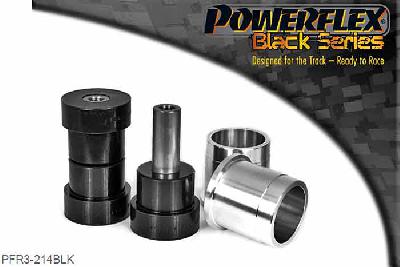 PFR3-214BLK, Audi A4 (2WD) 1995 - 2001 Rear Beam Mounting Bush, This part replaces OE number: 8D0501541D. PFR3-214Rear Beam Rear Mounting Bushreplaces the original rubber bushes that so often become worn as the material perishes and deteriorates with age.These bushes feature an internal mesh pattern that is designed to retain grease to promote free rotation of the stainless steel sleeve.Featuring a CNC machined aluminium outer shell that houses polyurethane bushes that are designed to offer increased stability of the rear beam., 2 stuk(s) benodigd  per auto, 2 stuk(s) in verpakking, prijs per set van 2 stuk(s)