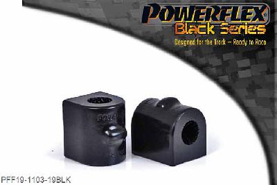 PFF19-1103-19BLK, Ford Fiesta Mk6 inc ST and Fusion (2002-2008) Front Anti Roll Bar Bush 19mm, This part replaces OE numbers: 1152852 and DD32-34-156. Please check anti roll bar diameter before ordering. 19mm, 2 stuk(s) benodigd  per auto, 2 stuk(s) in verpakking, prijs per set van 2 stuk(s)