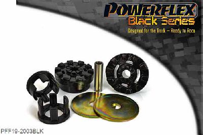 PFF19-2003BLK, Ford Fiesta Mk6 inc ST and Fusion (2002-2008) Lower Engine Mount Large Bush 25mm Oval Bracket, This part replaces OE number: 1 695 146 and fits models with thinner (25mm) oval brackets only. For thicker (30mm) bracket use PFF19-2001., 1 stuk(s) benodigd  per auto, 1 stuk(s) in verpakking, prijs per set van 1 stuk(s)