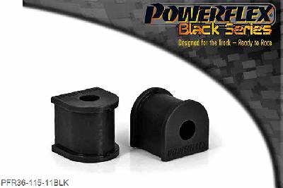 PFR36-115-11BLK, Mazda MX5 NA (1989-1998) Rear Anti Roll Bar Mounting Bush 11mm, This part replaces OE number: FSK7326K. Please check anti roll bar diameter before ordering. 11mm, 2 stuk(s) benodigd  per auto, 2 stuk(s) in verpakking, prijs per set van 2 stuk(s)