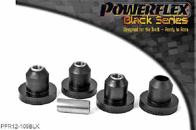 PFR12-109BLK, Peugeot 106 and 106 GTi/Rallye Rear Beam Mount, This bush uses a M12 bolt. Check bolt size. For the earlier cars, which use M10 bolt use bush PFR12-108., 4 stuk(s) benodigd  per auto, 4 stuk(s) in verpakking, prijs per set van 4 stuk(s)