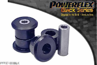 PFF57-503BLK, Porsche 997 inc. Turbo Track Control Arm Inner Bush, No adjustment, concentric. Fits the front of all 996 and Boxster 986 models. It fits the front of the 997 GT2, GT3 & GT3RS models only, all other models of 997 models use PFF57-801. - Fits the rear of 996, 997, 997 GT2, GT3 & GT3RS, Boxster 986, Boxster 987 and Cayman 987C., 2 stuk(s) benodigd  per auto, 2 stuk(s) in verpakking, prijs per set van 2 stuk(s)