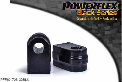 PFF60-703-22BLK, Renault Megane III RS (2008 - ) Front Anti Roll Bar Bush - 22mm, This part replaces OE numbers: 546120007R and 546120316R. Please check anti roll bar diameter before ordering. 20mm, 2 stuk(s) benodigd  per auto, 2 stuk(s) in verpakking, prijs per set van 2 stuk(s)