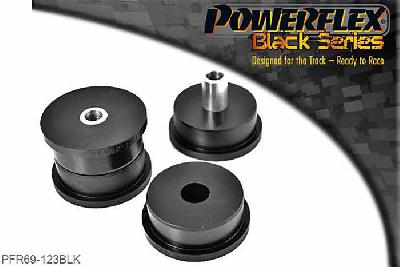 PFR69-123BLK, Subaru Impreza Turbo, WRX and Sti (GC,GF 93 - 00) Rear Diff Mount, Early RA & UK WRX Models, This bush fits the rear diff bracket as fitted to early JDM RA models and early UK WRX models, please check image to confirm correct mounting bracket. All other models use PFR69-122 where the rear diff mounts directly onto the subframe., 2 stuk(s) benodigd  per auto, 2 stuk(s) in verpakking, prijs per set van 2 stuk(s)