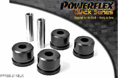 PFR88-211BLK, Volvo 260 (1975 -1985) Rear Trailing Arm To Axle Bush, PFR88-211 is a complete bush that fits into the original outer shell, PFR88-219 insert fits into the voids of the original bush.- OE Nr 1229165, 2 stuk(s) benodigd  per auto, 2 stuk(s) in verpakking, prijs per set van 2 stuk(s)