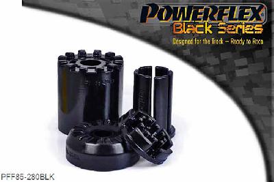 PFF85-280BLK, VW Corrado VR6 Front Lower Engine Mounting Bush & Inserts, PFF85-280 is a replacement bush kit that includes inserts that are designed to fit into voids in the bush, allowing tune-ability of engine movement, perfect for stiffening mounts ahead of track days and performance events. This part replaces OE numbers: 1H0199609 K,E,F,B,J,G & J. - On the VW Corrado & Passat the mount will only fit models with the V6 engine., 1 stuk(s) benodigd  per auto, 1 stuk(s) in verpakking, prijs per set van 1 stuk(s)