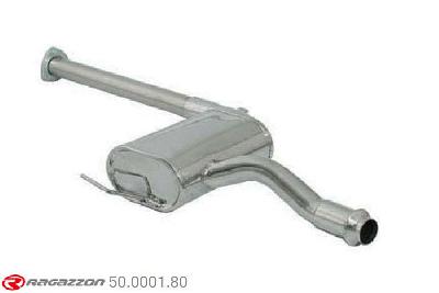 50.0001.80, Alfa Romeo 145 1.3 IE -1.6 IE - 1.7 16V 1994 - 1996, Stainless steel centre silencerCut of the original centre silencer towards the rear silencer. The installation on the original rear silencer requires a modification of the original coupling. pipe outer diameter 54mm
