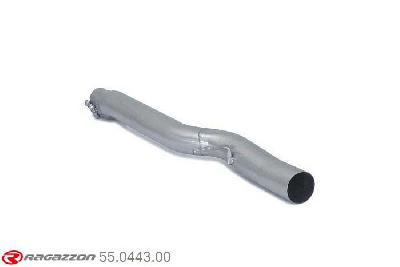 55.0443.00, Audi S/RS S1(8X) Sportback 2.0TFSI Quattro (170kW) 2014-, Stainless steel centre pipe group N - Oversized exhaust pipe diameter 70 mmCut of the original centre silencer towards the rear silencer. The installation on the original rear silencer requires a modification of the original coupling.