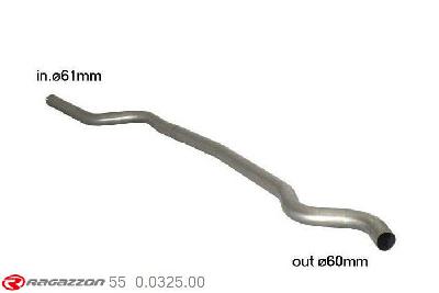 55.0325.00, BMW 1series  F20/F21 F20 114d (70kW - N47) 2011-, Stainless steel centre pipe (for Euro5) - 2nd stainless steel cat replacement pipe group N (for Euro6) - Oversized exhaust pipe diameter 60 mmCut of the original centre silencer towards the rear silencer. The installation on the original rear silencer requires a modification of the original coupling. inner input diameter 61mm pipe outer diameter 60mm outer outlet diameter 60mm