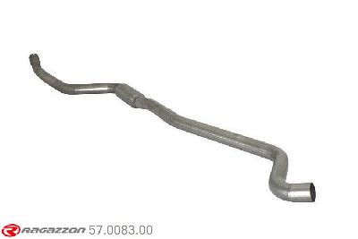 57.0083.00, BMW 1series  F20/F21 F20 118i (125kW - N13) 2011-2015, Stainless steel centre silencerCut of the original centre silencer towards the rear silencer. The installation on the original rear silencer requires a modification of the original coupling. inner input diameter 62mm pipe outer diameter 63,5mm outer outlet diameter 65mm
