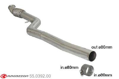 55.0392.00, BMW 1series  F20/F21 F20 M135i (235kW - N55) 2011-2015, Stainless steel centre pipe group NCut of the original centre silencer. The installation on the original rear silencer requires the welding of the included coupling. pipe outer diameter 80 outer outlet diameter 80