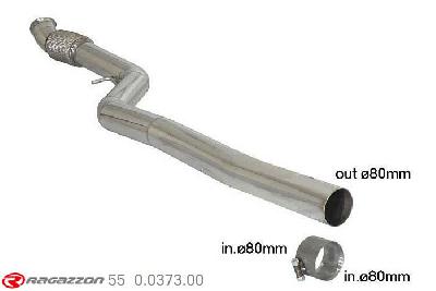 55.0373.00, BMW 1series  F20/F21 F20 M135i xDrive (235kW - N55) 2011-2015, Stainless steel centre pipe group NCut of the original centre silencer. The installation on the original rear silencer requires the welding of the included coupling. pipe outer diameter 80 outer outlet diameter 80