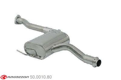 50.0010.80, Fiat Coupe (typ175) 2.0 16V Turbo (143kW) 11/1993 - 1996, Stainless steel centre silencerCut of the original centre silencer towards the rear silencer. The installation on the original rear silencer requires a modification of the original coupling. pipe outer diameter 54mm