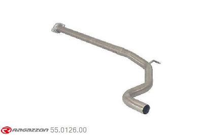 55.0126.00, Fiat Grande Punto + Punto Evo (typ199) 1.4 TJET (88kW) 2007-, Stainless steel centre pipe group NCut of the original centre silencer towards the rear silencer. The installation on the original rear silencer requires a modification of the original coupling. pipe outer diameter 54mm outer outlet diameter 50mm