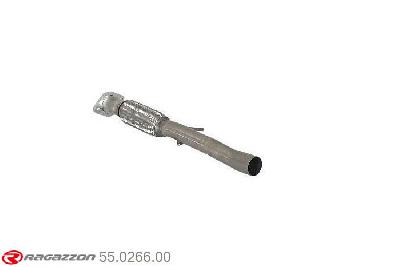 55.0266.00, Fiat Panda II (typ169) 1.4 16V 100HP 10/2006-, Stainless steel front pipe with flexible - install with 57.0049.00 / 55.0119.00Cut of the original flexible pipe towards the centre silencer. The installation on the original centre silencer requires a modification of the original coupling., To be instaled together with 57.0049.00 - 55.0119.00 pipe outer diameter 50mm outer outlet diameter 50mm